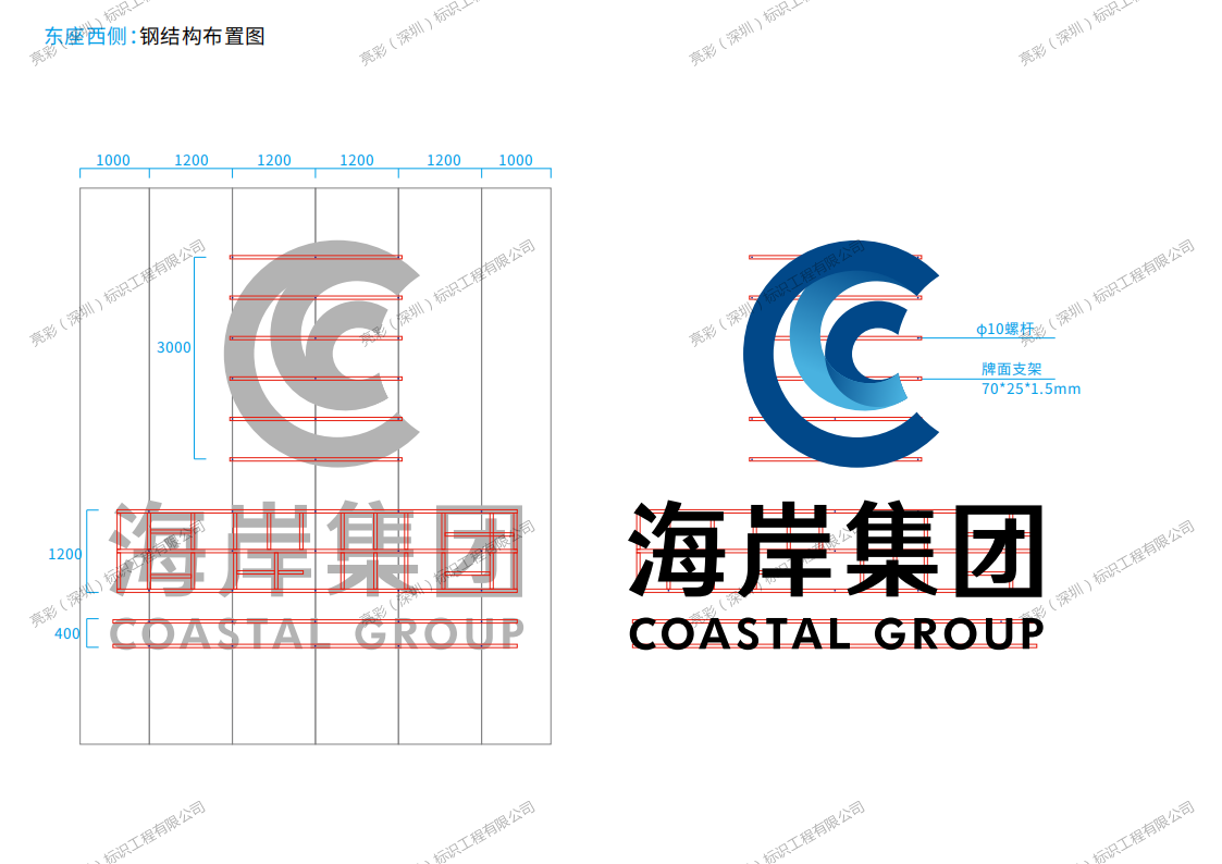海岸城西座樓體標(biāo)識(shí)發(fā)光字設(shè)計(jì)方案
